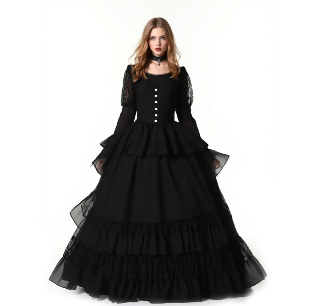 Medieval Renaissance Dress Women - Damska średniowieczna gotycka sukienka Lolita, odzież