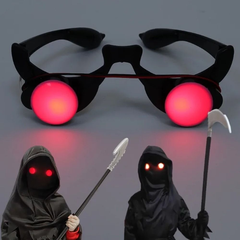 Glow In The Dark Party Glasses - Okulary LED ABS z czerwonymi oczami,