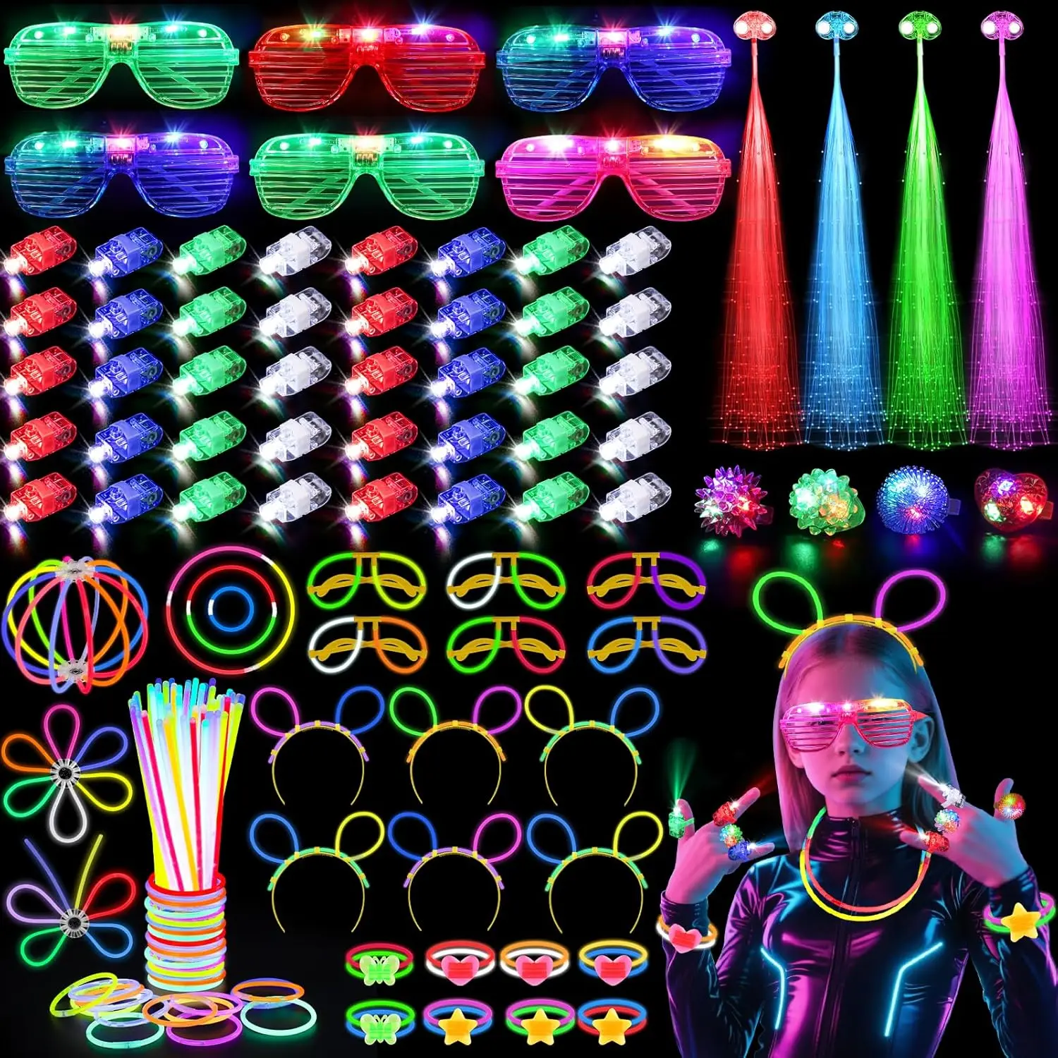 128 szt. Świecące Okulary LED, – Glow In The Dark Party Glasses recenzja i cena