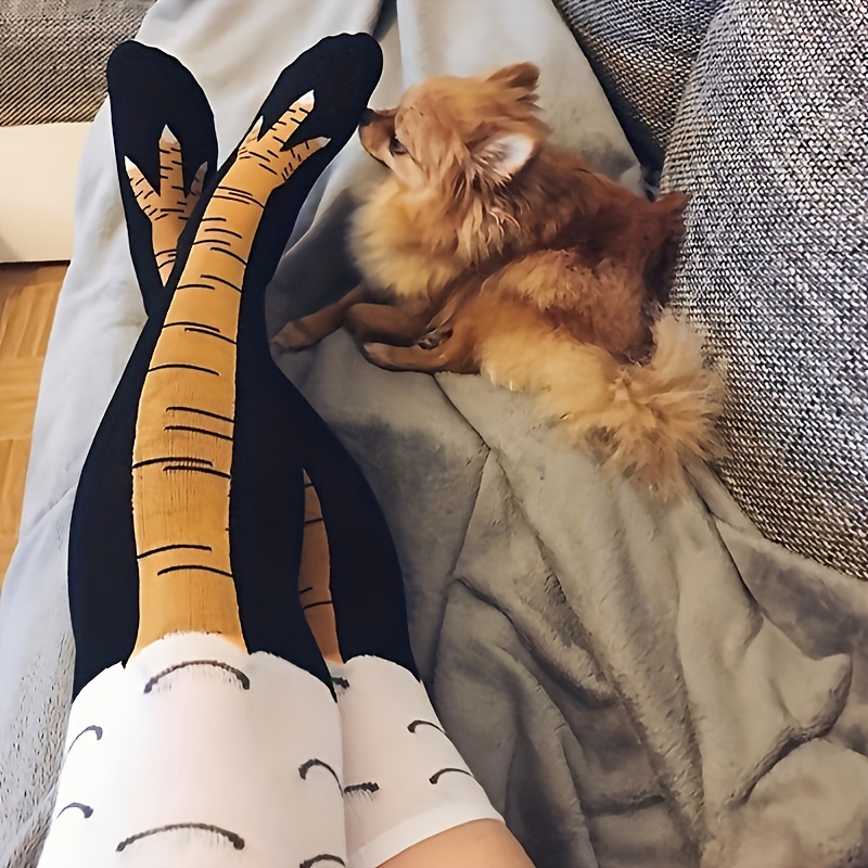 1/2 Par Damskie podkolanówki M – Funny Chicken Leg Socks recenzja i cena